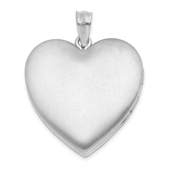Sterling Silver 24mm Polished Heart Locket - Picture 3 of 6